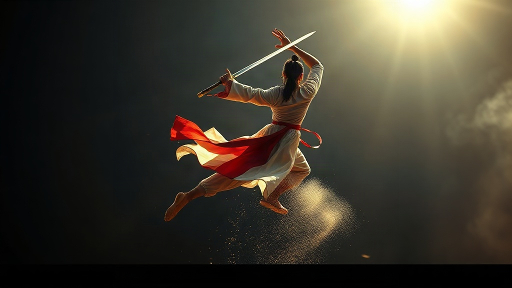 An Eastern Wuxia-Style Duel Between A Grandmaster - Shot 03 Storyboard Grid
