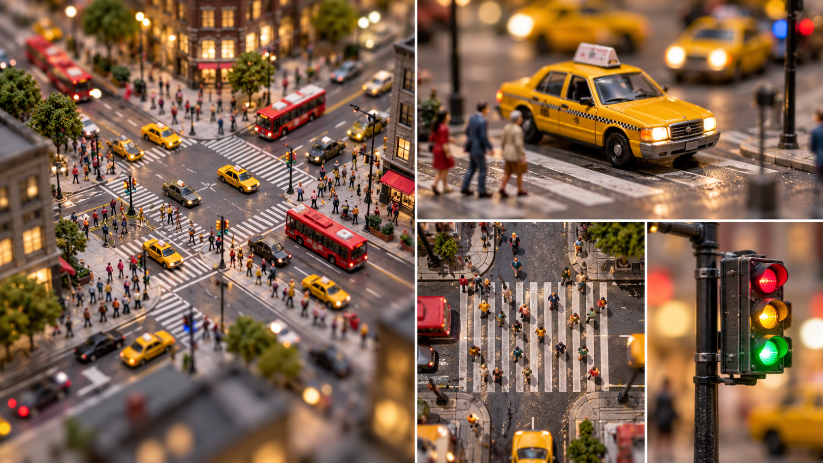 Tilt-Shift Miniature Rush Hour Crossroads · 15s